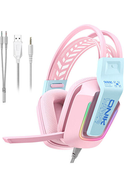 Onikuma X13 Ακουστικά Gaming Υπεραυτικά με Σύνδεση 3.5mm / USB Ροζ
