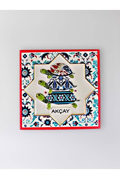 Mundy AKÇAY Temalı Polyester Kabartmalı Kaplumbağa Desen Magnet 7 x 7 cm – De...
