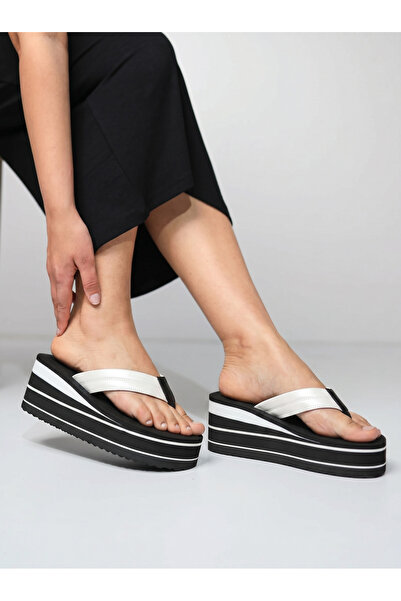 HANOX Aphrodite High Platform Heel White Women's Flip Flops Beach Slippers (7...