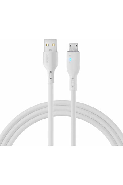 Joyroom S-UM018A13W2 2μ Πλεκτό Καλώδιο USB 2.0 σε micro USB Λευκό