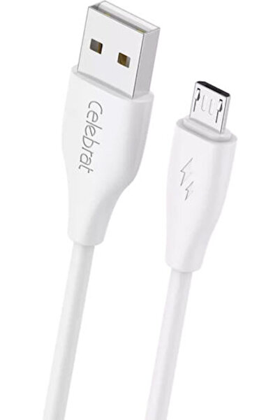 Celebrat Καλώδιο USB 2.0 σε micro USB, τυπικό, 1μ, Λευκό (CB-31A-M-WH)