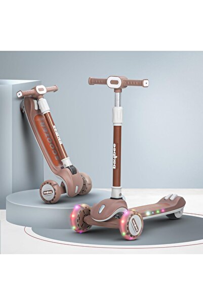 BAYBEE Cruise Kids Scooter, 3-Wheel PU with LED Lights, Foldable, Adjustable ...