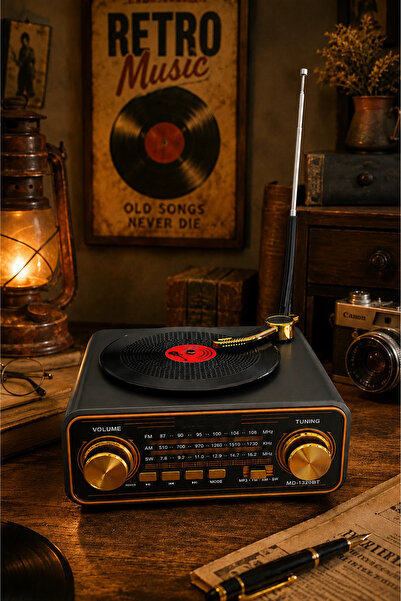 Blackbird Game Center Meier MD-1320BT Siyah Nostaljik Görünümlü Bluetooth Hop...