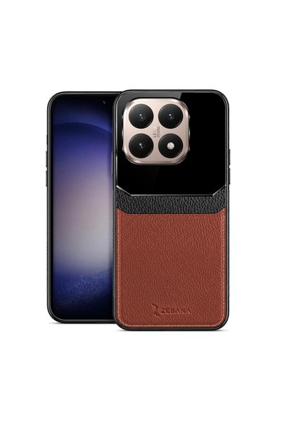 Zebana Xiaomi Mi 15t Compatible Case Lens Leather Case Brown