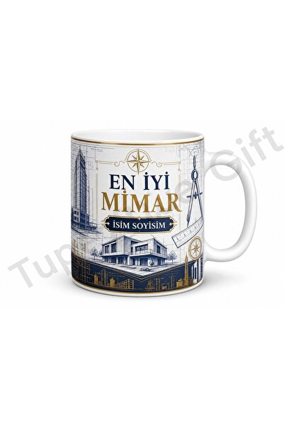Tupya Gift Mimara Hediye İsme Özel Baskılı Kupa Bardak Mimar Tasarım Hediyesi