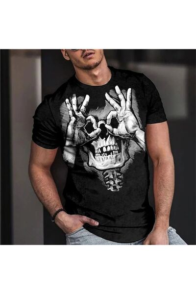 TİMİSİVA Μπλουζάκι Unisex oversized με τύπωμα με κοντό μανίκι και λαιμόκοψη, ...