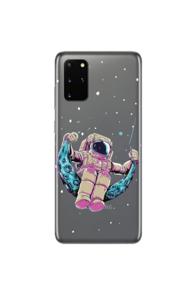 Other Samsung S20 Plus Astronaut swinging on the moon Transparent Silicone TP...