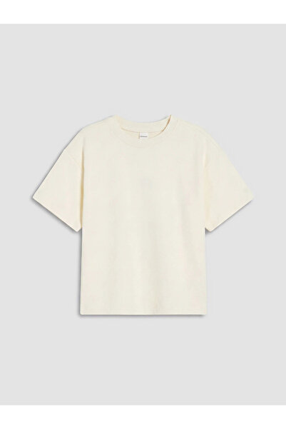 LC Waikiki Beige Boy's Basic T-Shirt