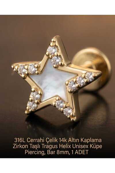 Lunexa 316L Cerrahi Çelik Altın Kaplama Kararmaz Alerji Yapmaz Zirkon Taş Fig...