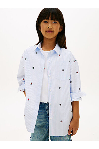 Tommy Hilfiger kız çocuk striped star gömlek