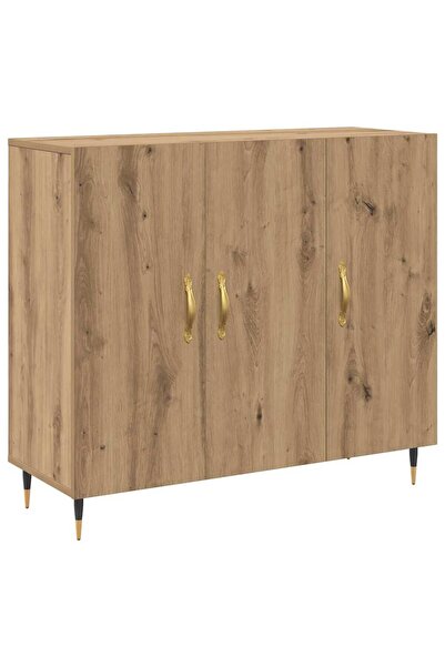 vidaxl Bufet Stejar Artizanal 90 x 34 x 80 cm Lemn compozit