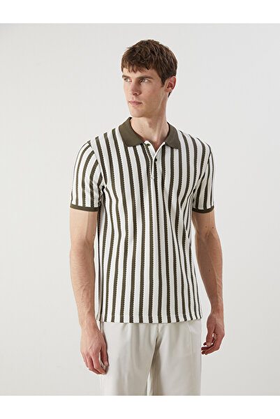 LC Waikiki Nevavm Polo Collar Striped Men's T-Shirt