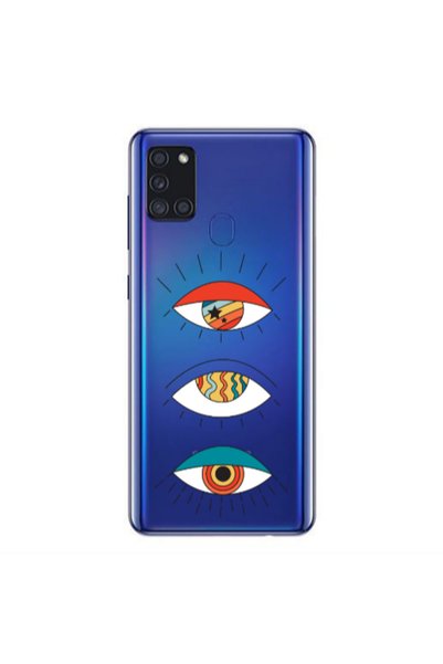 Other Samsung A21S 3 different eyes Transparent Silicone TPU Θήκη
