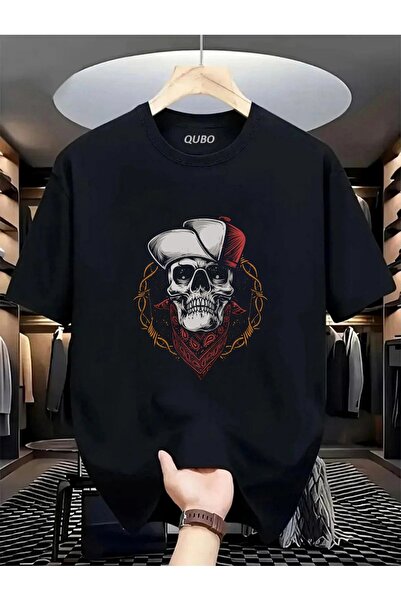 qubo sportswear & company Unisex Oversize εμπριμέ βαμβακερό μπλουζάκι με κοντ...