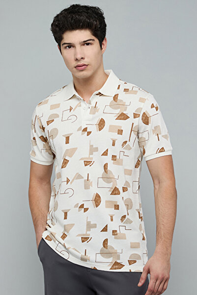 R&B Printed Polo T-Shirt with Short Sleeves