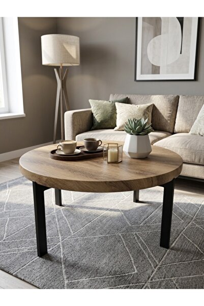 Generic Round Coffee Table – Natural Wood Warmth with Modern Touch