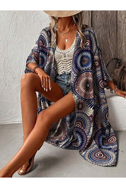 DRESSIFY WOMEN’S FASHION Γυναικείο κοντομάνικο μακρύ κιμονό με ανοιχτή μπροστ...