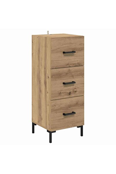 vidaxl Bufet Stejar Artizanal 34,5 x 34 x 90 cm Lemn compozit