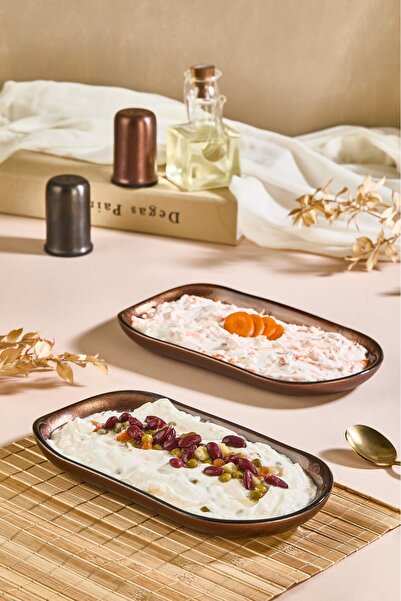ALİNA HOME Elonur Set of 2 Handmade Glass Appetizer and Presentation Plates -...