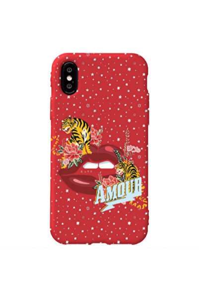 Other Apple iPhone Xs Max Amour Red Colored Silicone TPU Θήκη