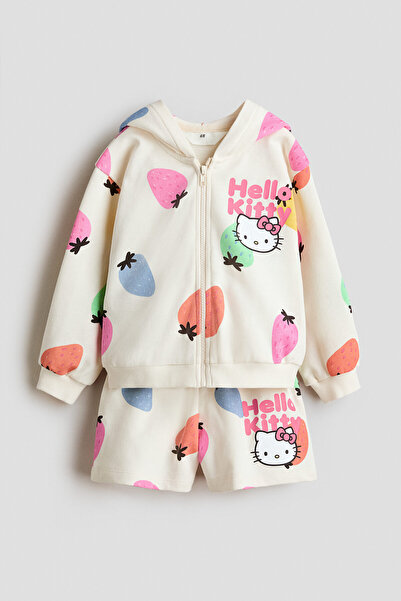 H&M 2 Parçalı Baskılı Sweatshirt Set