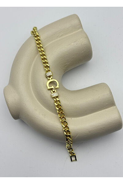 BİJU YILMAZ Vip Gold g Letter Stone Gourmet Bracelet - 26Vipb34
