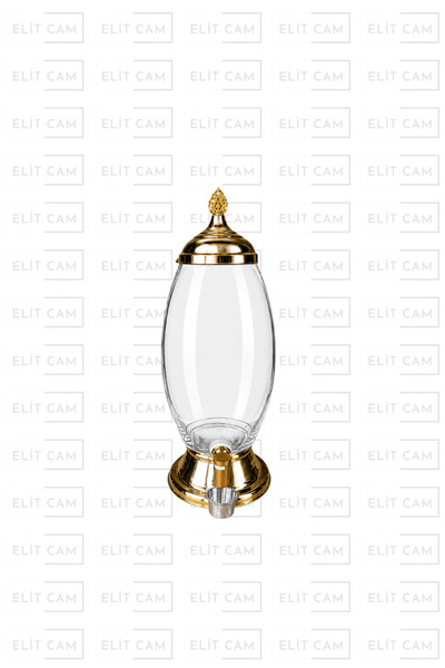 Elitcam 17 LİTRE PİRİNÇ KAPAKLI SİLİNDİR MUSLUKLU BAL - PEKMEZ KAVANOZU ( 1 A...