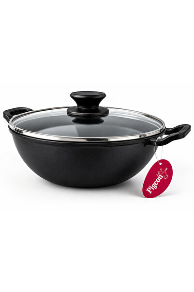 HOME AURAA Pigeon Cast Iron Kadhai, 26 cm, Capacity 4.3 L, Induction Friendly...