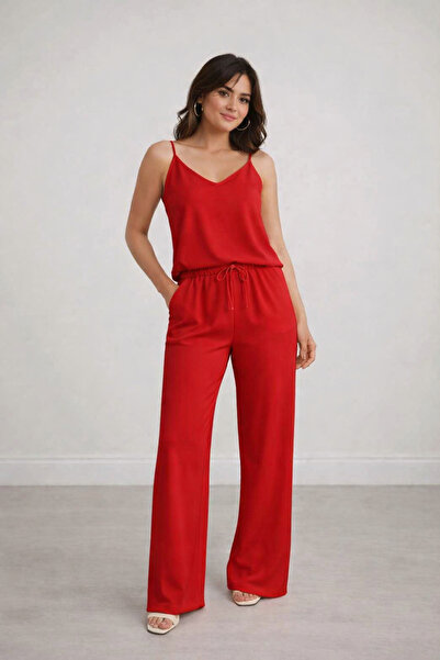 LİFERA Lycra Single Jersey Top and Bottom Set with Straps, Pocket Detail, Adj...