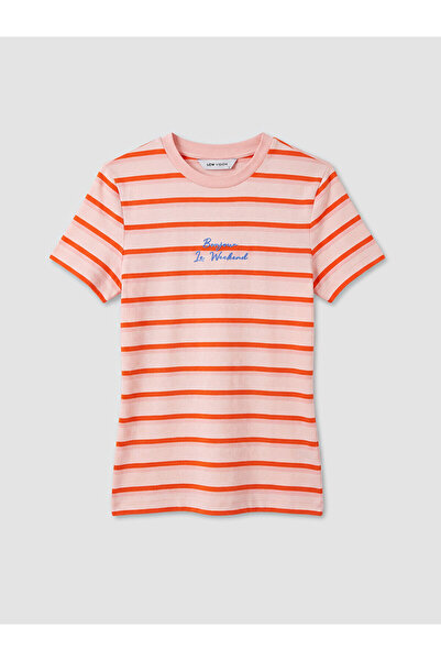 LC Waikiki Nevavm Women's T-Shirt with Oval Collar Embroidery and Difference ...