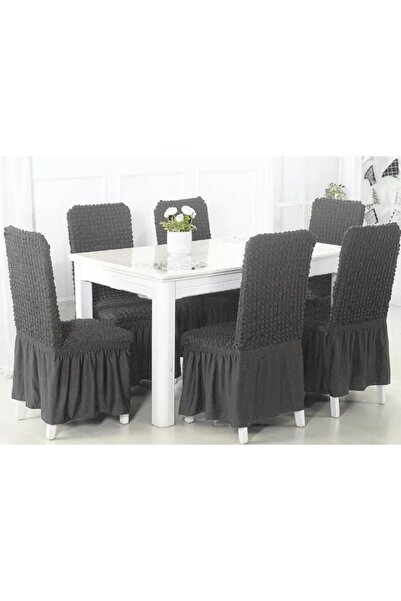 Lenjeria Pufoasa Set of 6 chair covers, elastic and crepe, with ruffles