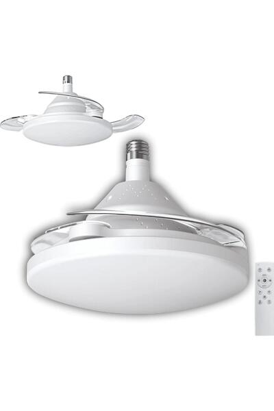 Banum Luxury Cata Dolunay Fan Gizli Açılır Hayalet Pervaneli 72W Ledli E-27 D...