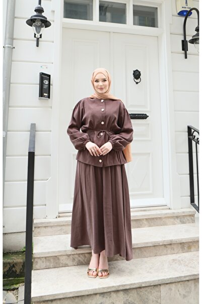 NİSUM MODA طقم مودال مع تنورة بخصر مطاطي