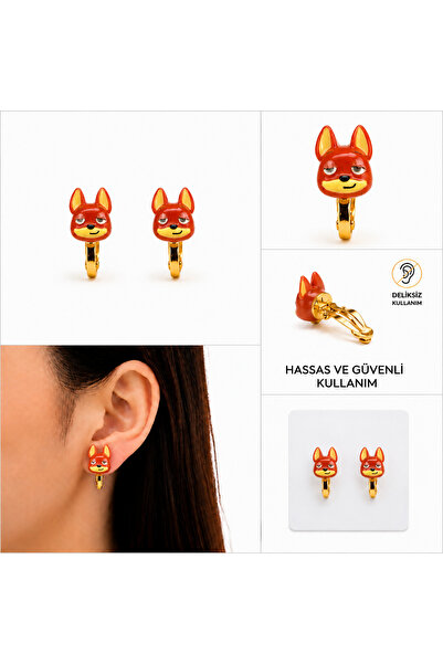 synshop Zootopia Zootropolis Nick Fox Figured Clip Earrings for Non-Pierced E...
