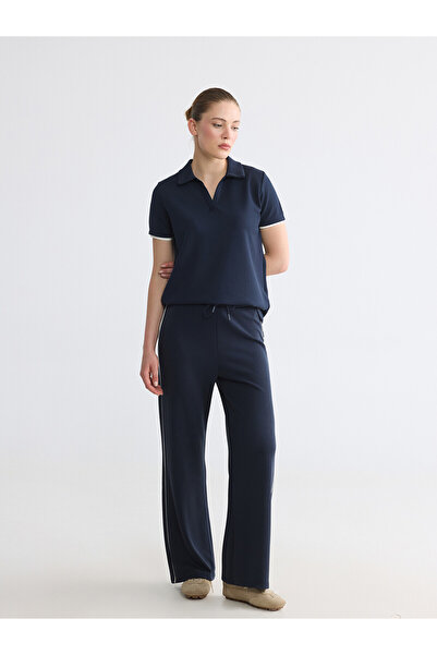LC Waikiki Nevavm Women's Wide-Leg Sweatpants with Elastic Waist and Contrast...