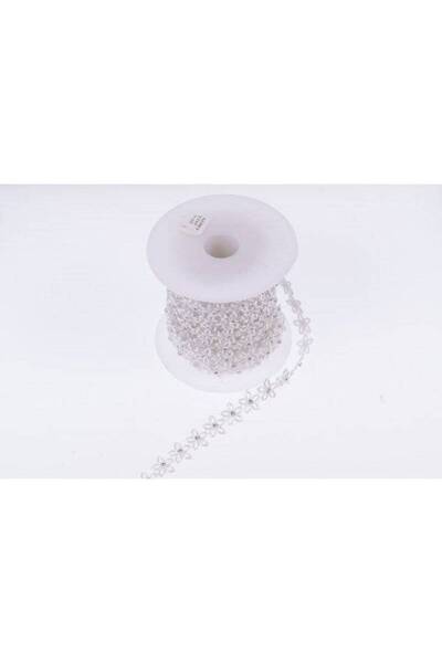 OEM Plastic Beaded Tape Perforated Flower Rhinestone 1.5cm/9m