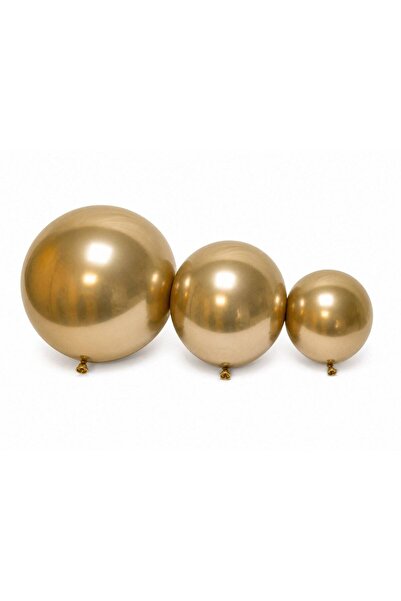 OEM Balloons Top Bottom Set Chrome Gold Metallic 5"-100/ Top Bottom Set