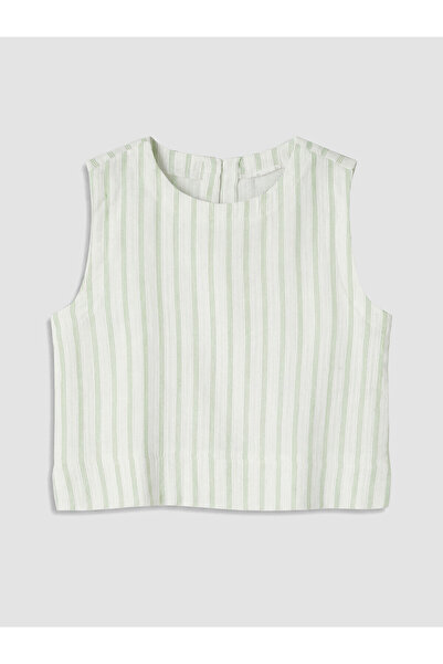 LC Waikiki Özmarka New Season Striped Girls' Muslin Blouse