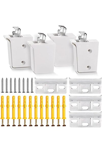 The Bros 4Pcs Cabinet Suspension Brackets, Load Capacity 60kg, White Universa...