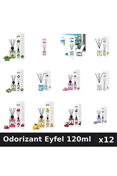 Eyfel Set 12 Odorizante Camera Betisoare 120ml - 12 Arome Asortate Parfum