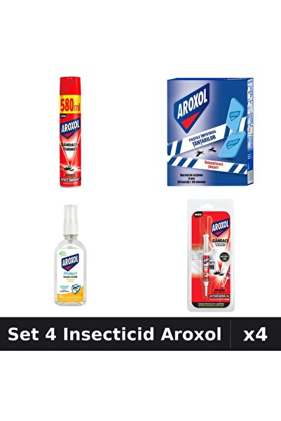 Aroxol Set 4 Produse Anti-Insecte - Loțiune Repelent Insecte Aroxol, Pastile/...