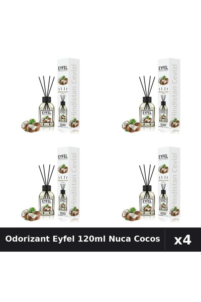 Eyfel Set 4 Odorizant Camera Betisoare Nuca De Cocos 120ml - Parfum Intens