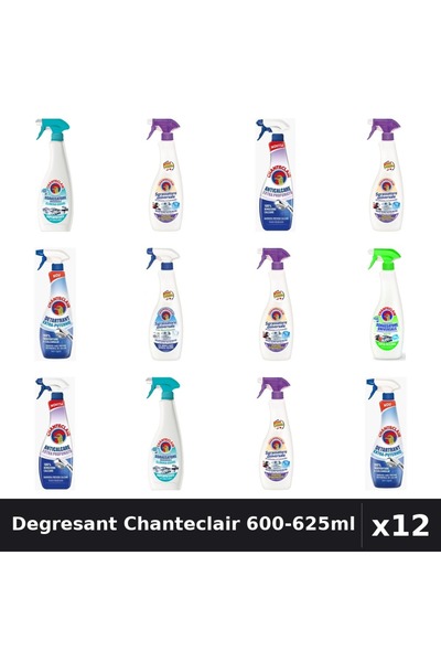 Chanteclair Set 12 Degresant Universal 600-625ml - 7 Arome, Anticalcar, Detar...