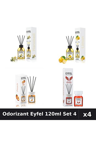 Eyfel Set 4 Odorizant Camera Betisoare 120ml - Lamaie, Piersica, Red Dragon, ...