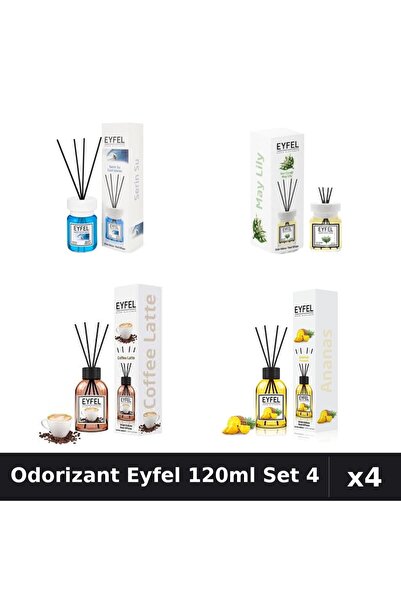 Eyfel Set 4 Odorizant Camera Betisoare 120ml - Cool Water, Lacramioare, Cafea...