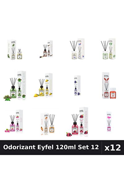 Eyfel Set 12 Odorizant Camera Betisoare 120ml - 12 Arome Asortate, Parfum Intens