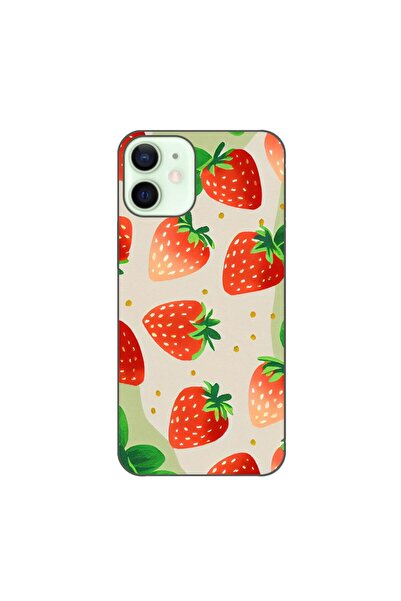 OEM Husa compatibila cu Apple iPhone 12 Mini Silicon Gel Tpu Model Capsuni Pa...