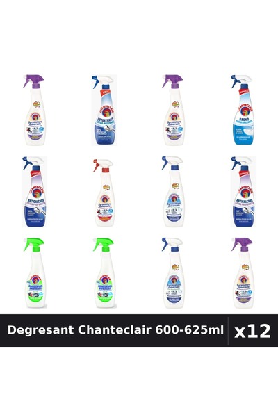 Chanteclair Set 12 Degresant Universal 600-625ml - 8 Arome Asortate Curatenie...