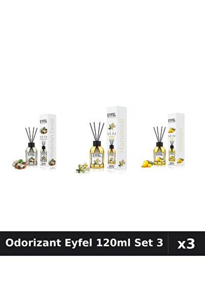Eyfel Set 3 Odorizant Camera Betisoare 120ml - Ananas, Nuca Cocos, Mâna Maicii