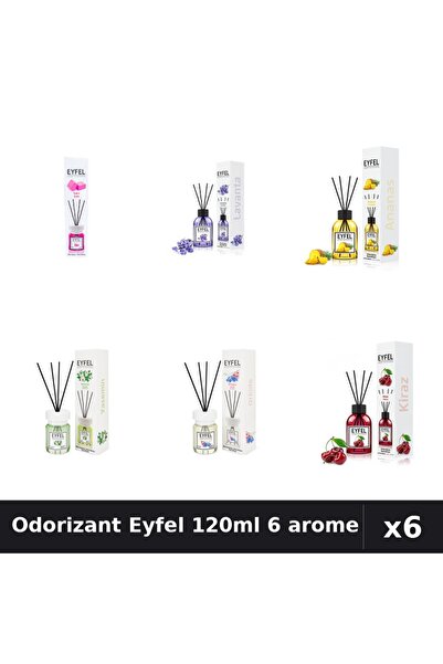 Eyfel Set 6 Odorizante Camera Betisoare - 6 Arome Asortate, 120ml Parfum